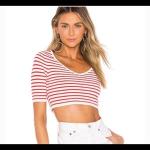 House of Harlow 1960 red & white sweater crop top!